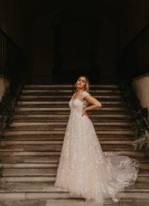 Pretty wedding dress perfect for a Surrey Castle Venue wedding