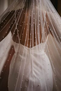 Polka dot veil for your wedding day at Farnham Castle