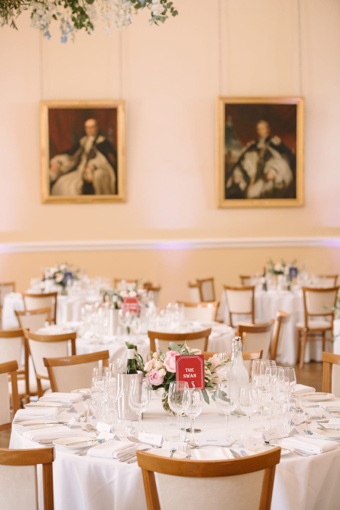 Grand wedding reception at Farnham Castle
