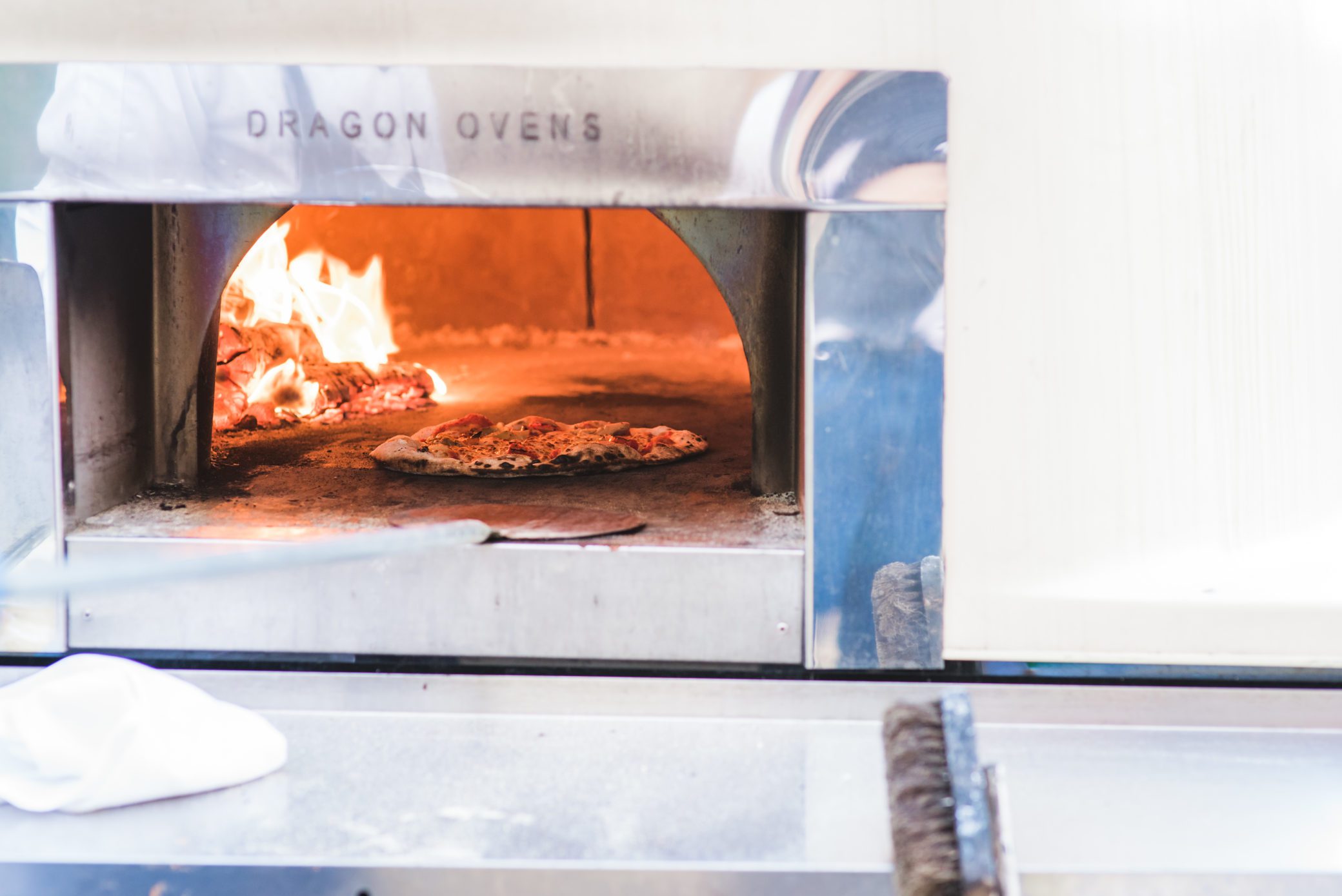 Open pizza oven at Farnham Castle