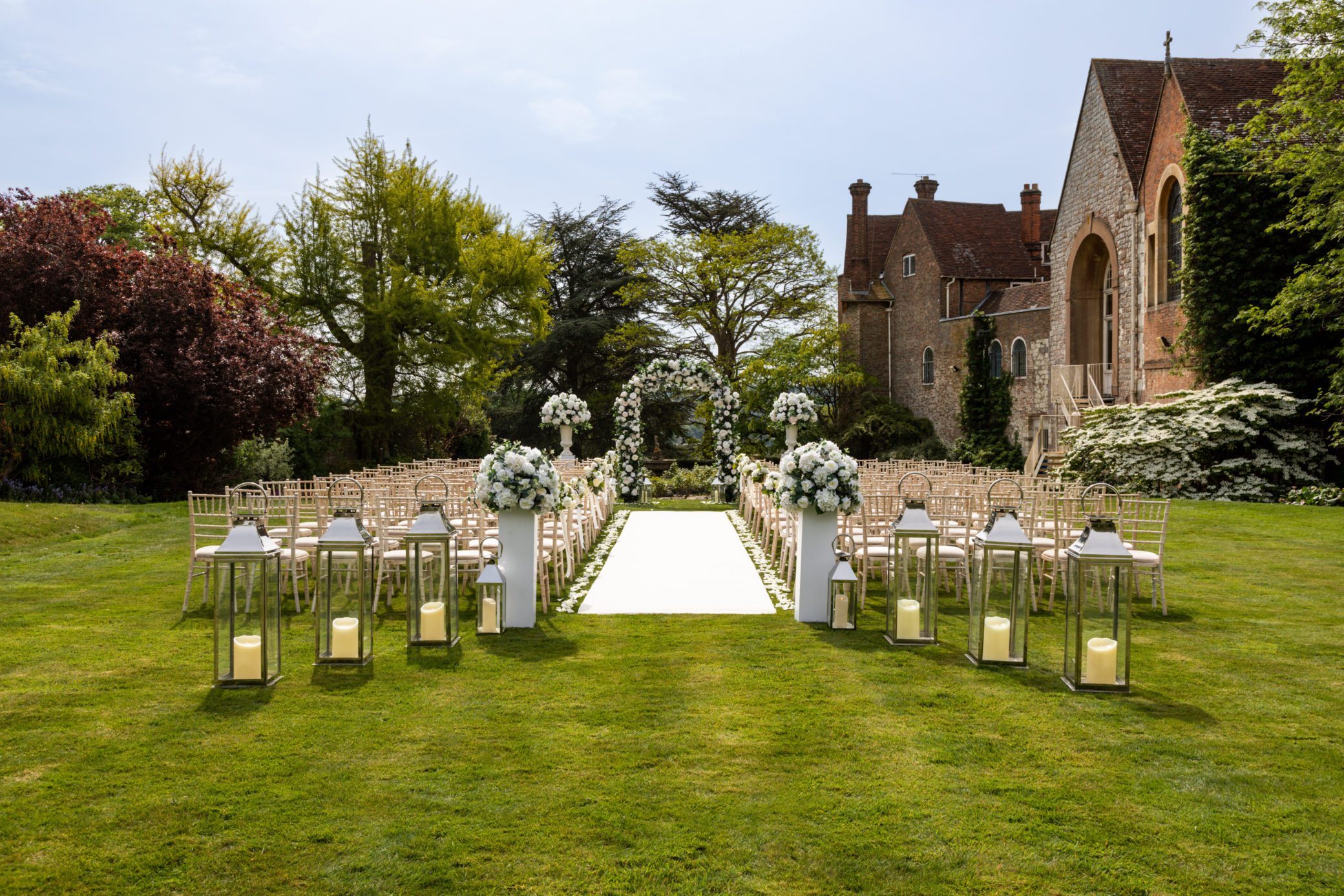 Outdoor wedding ceremony in Surrey