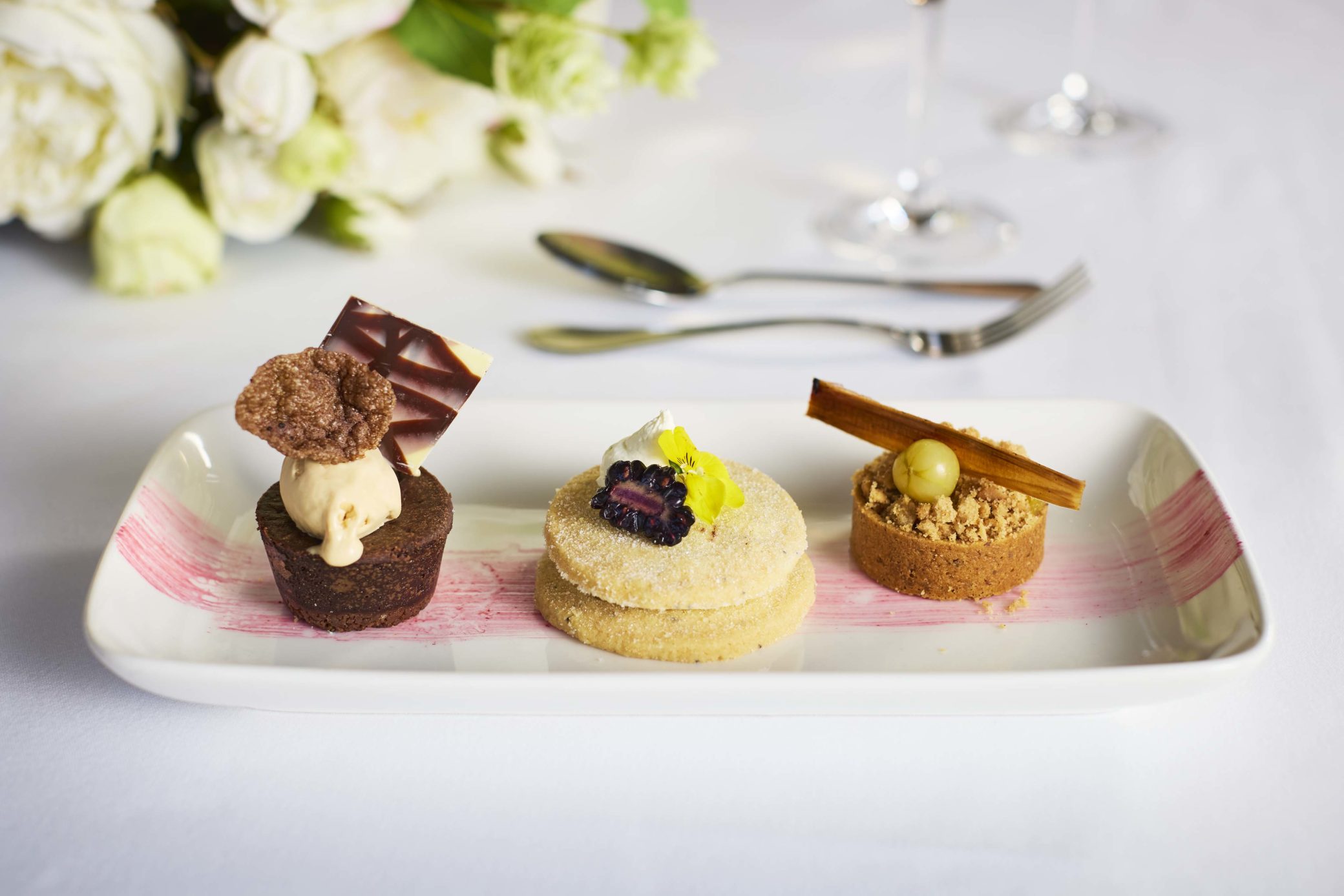 Luxury desserts at Farnham Castle in Surrey
