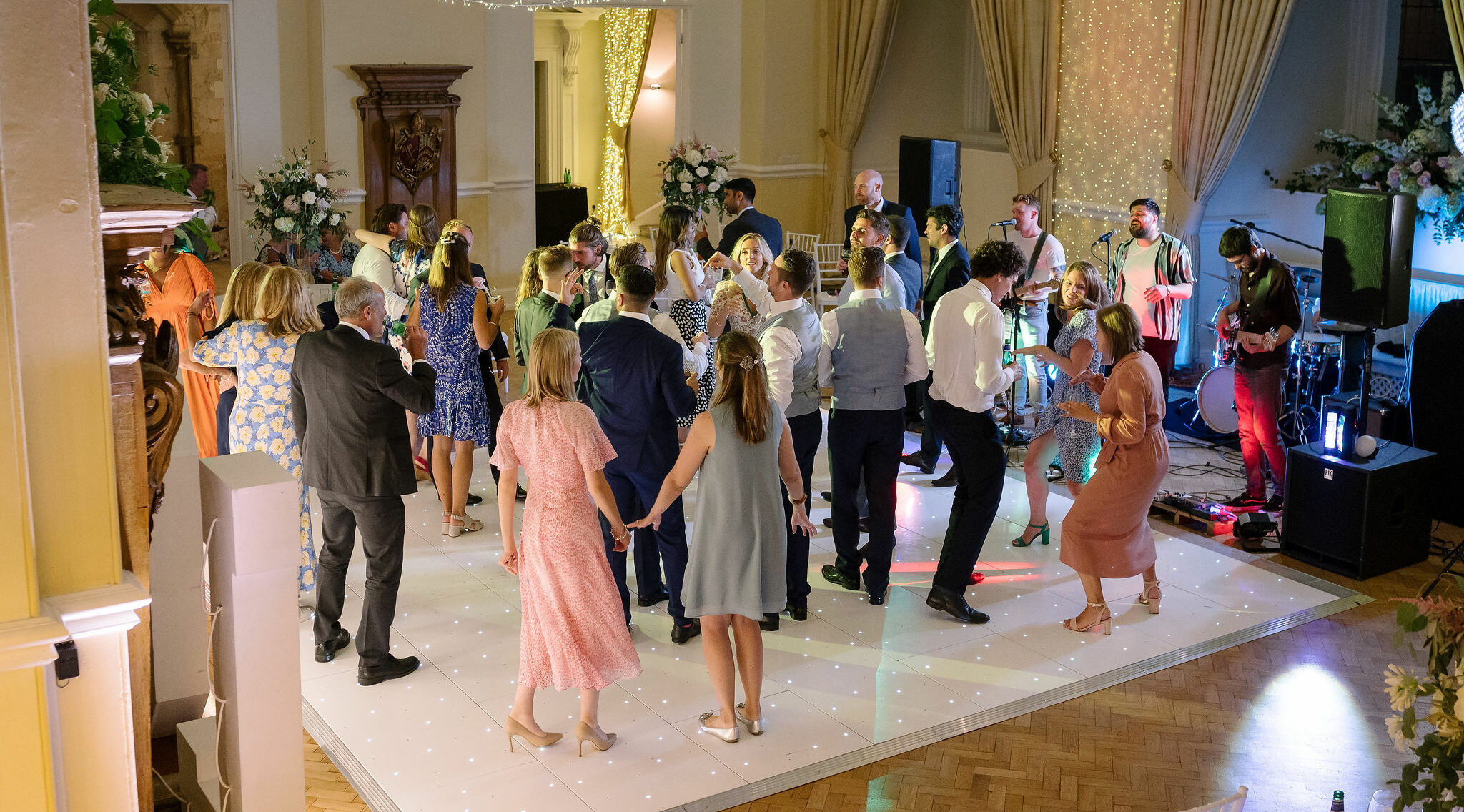 Wedding Dance floor at Farnham Castle in Surrey