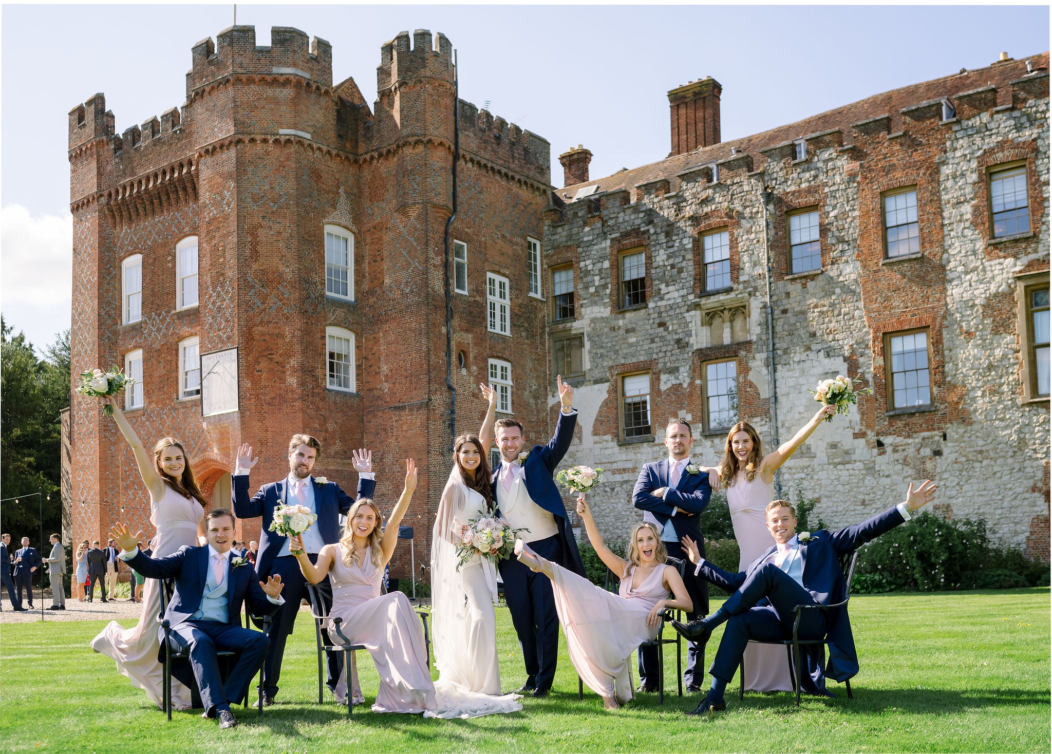 Fun wedding photography at Farnham Castle in Surrey