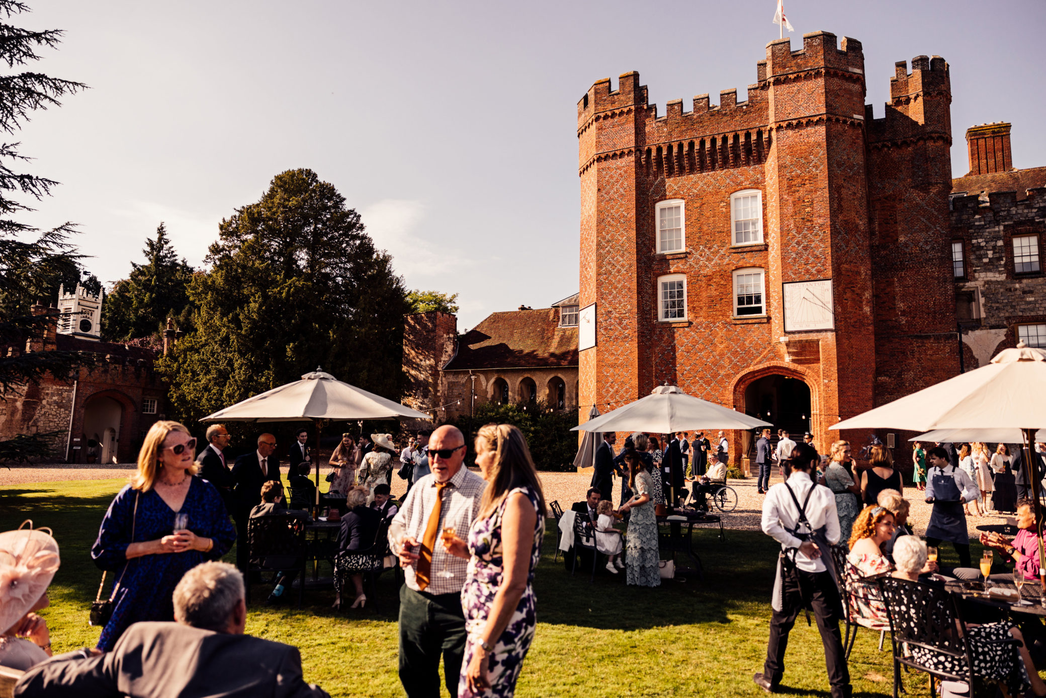 Outdoor Wedding Reception at Farnham Castle