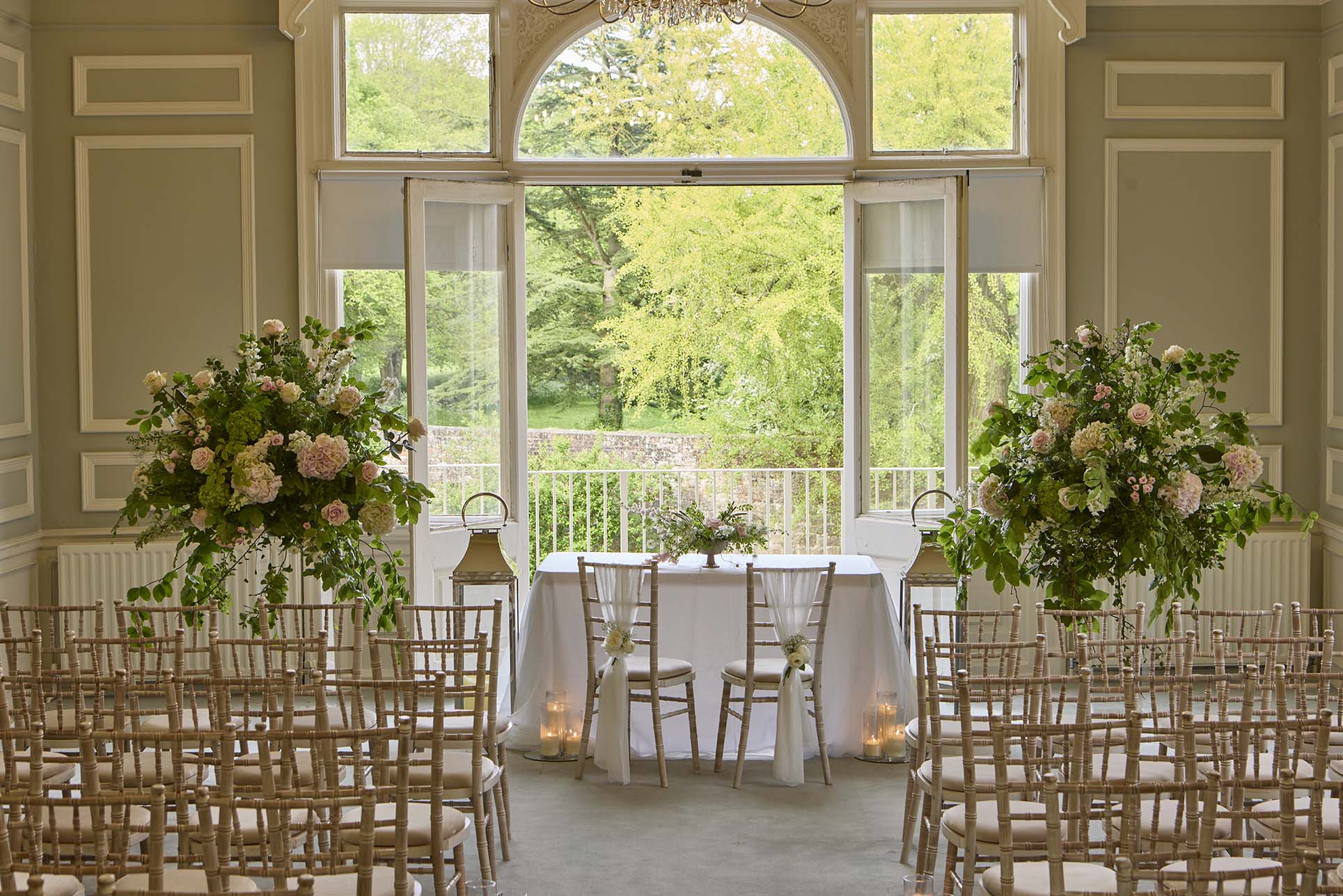 Winchester Suite Wedding Decor ideas at Farnham Castle