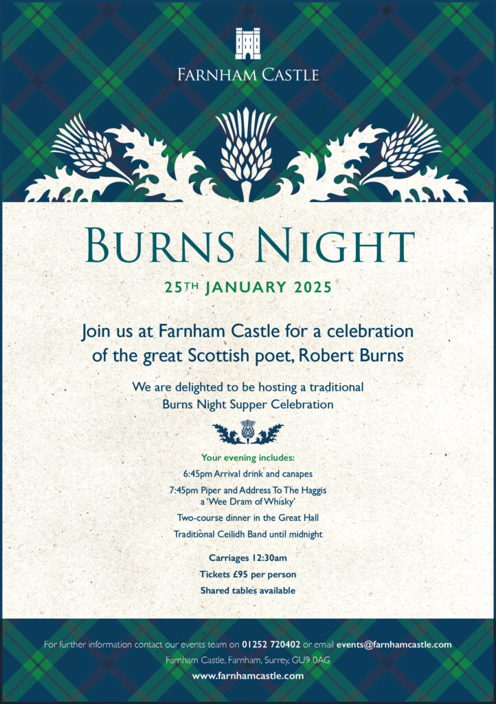 Farnham Castle Burns Night Dinner 2025